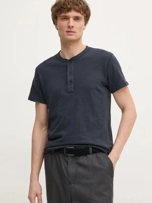 Rag & Bone t-shirt bawełniany męski kolor granatowy gładki M000T906G