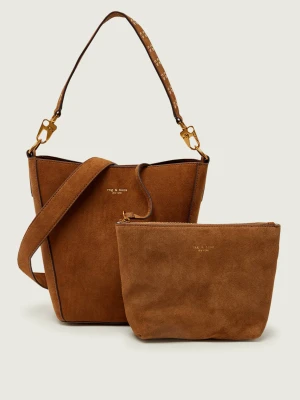Rag&Bone Torebka na ramię + saszetka PARKER | zamsz