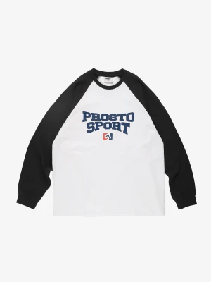 Raglan Harvard longsleeve regular bawełniany męski biały Klasyk