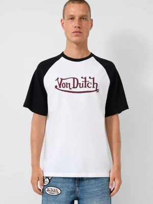 Raglanowa koszulka z nadrukiem z przodu | QS x Von Dutch biały