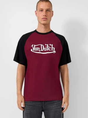 Raglanowa koszulka z nadrukiem z przodu | QS x Von Dutch czerwony