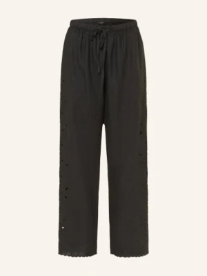 Rails Spodnie Z Lnu Mirina Z Ażurową Koronką schwarz