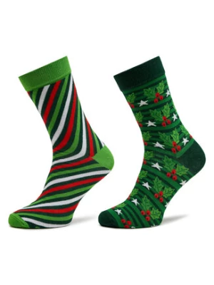 Rainbow Socks Zestaw 2 par wysokich skarpet damskich Xmas Socks Balls Adults Gifts Pak 2 Kolorowy