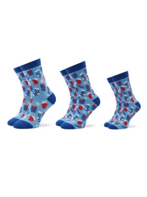 Rainbow Socks Zestaw 3 par wysokich skarpet unisex Xmas Balls Niebieski