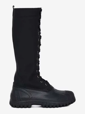 Rains kozaki x Diemme Anatra Alto High Boot 2058 damskie kolor czarny na płaskim obcasie 2058.BLACK