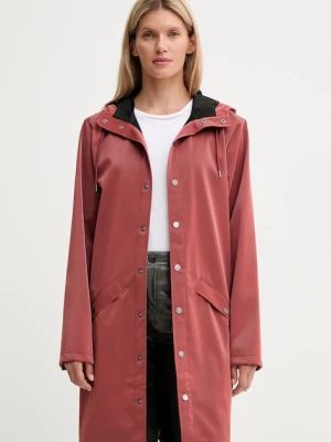 Rains kurtka 12020 Long Jacket kolor różowy przejściowa 12020