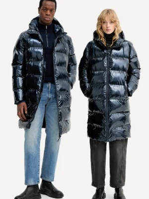 Rains kurtka 15130 Alta Longer Puffer Jacket kolor granatowy zimowa 15130