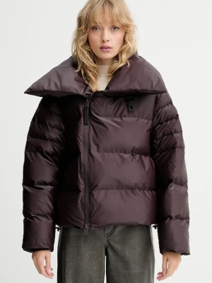 Rains kurtka 17230 Alta Vision Short Puffer Jacket kolor brązowy zimowa 17230