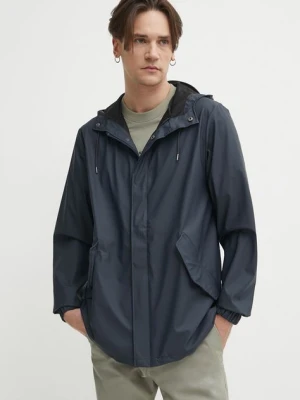 Rains kurtka 18010 Fishtail Jacket kolor granatowy przejściowa