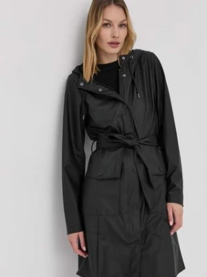Rains kurtka 18130 Curve Jacket damska kolor czarny przejściowa 18130.01-Black