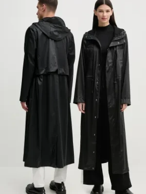 Rains kurtka Bold Longest Jacket W3 kolor czarny przejściowa 12120