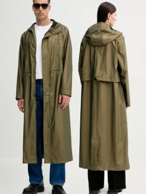 Rains kurtka Bold Longest Jacket W3 kolor zielony przejściowa 12120