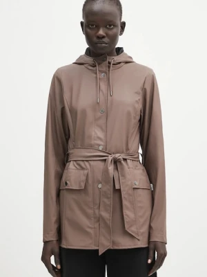 Rains kurtka Curve Jacket W3 kolor brązowy przejściowa 12100.110