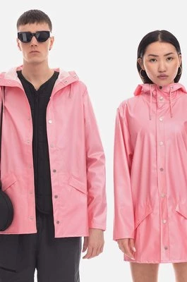 Rains kurtka Essential Jacket 12010 kolor różowy przejściowa oversize 12010-PINK.SKY