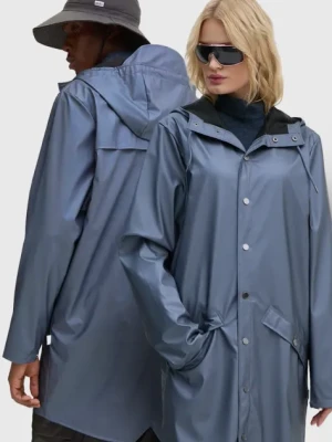 Rains kurtka Long Jacket W3 kolor niebieski przejściowa 12020-36