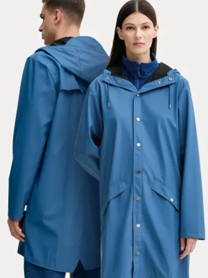 Rains kurtka Long Jacket W3 kolor niebieski przejściowa 12020