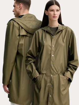 Rains kurtka Long Jacket W3 kolor zielony przejściowa 12020