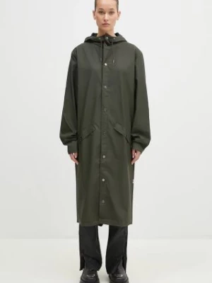 Rains kurtka przeciwdeszczowa Longer Jacket 18360 kolor zielony przejściowa 18360.GREEN