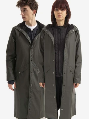 Rains kurtka przeciwdeszczowa Longer Jacket 18360 kolor zielony przejściowa 18360.GREEN