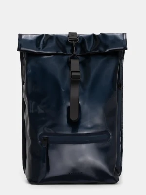 Rains plecak 13320 Rolltop Rucksack kolor granatowy duży gładki 13320