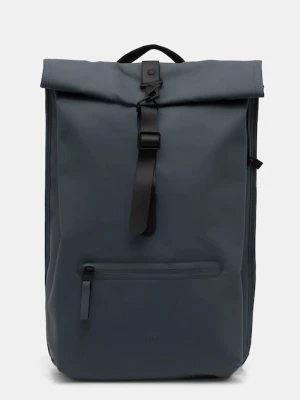 Rains plecak 13320 Rolltop Rucksack kolor niebieski duży gładki 13320