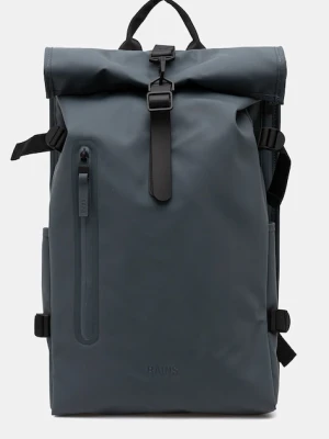 Rains plecak 14590 Rolltop Rucksack Large kolor niebieski duży gładki 14590