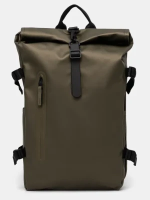 Rains plecak Rolltop Rucksack Large W3 kolor zielony duży gładki 14590