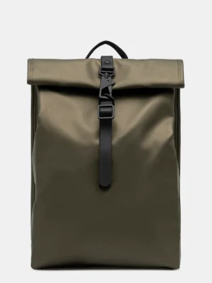 Rains plecak Rolltop Rucksack Mini W3 kolor zielony duży gładki 13330