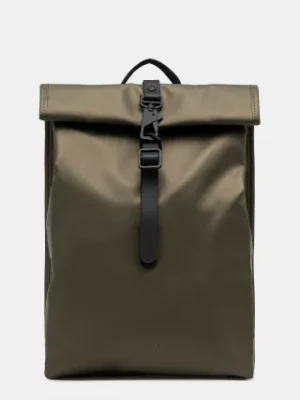 Rains plecak Rolltop Rucksack Mini W3 kolor zielony duży gładki 13330