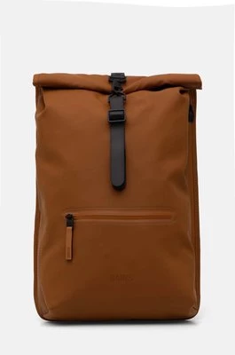 Rains plecak Rolltop Rucksack W3 kolor brązowy duży gładki 13320-63