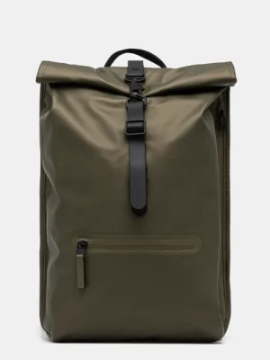 Rains plecak Rolltop Rucksack W3 kolor zielony duży gładki 13320
