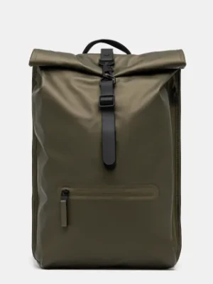 Rains plecak Rolltop Rucksack W3 kolor zielony duży gładki 13320