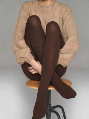 Rajstopy damskie ciepłe i miękkie z kaszmirem brązowe - Cashmere D09 Line MARILYN