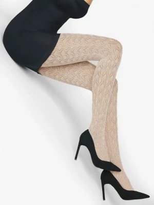 Rajstopy damskie o splocie żakardowym creme Sophia 874 G Marilyn
