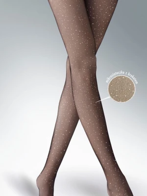 Rajstopy damskie z mikrosiateczki z efektem połysku - Flores Stars MARILYN