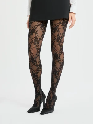 Rajstopy półprzezroczyste we wzory - 30 den Etam