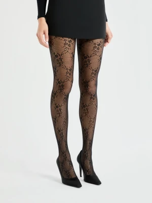 Rajstopy przezroczyste we wzory - siateczka Etam