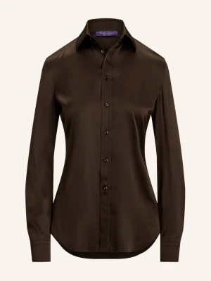Ralph Lauren Collection Bluzka Koszulowa Z Jedwabiem braun CIEMNOBRĄZOWY