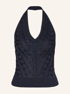 Ralph Lauren Collection Jedwabna Bluzka Z Dzianiny blau