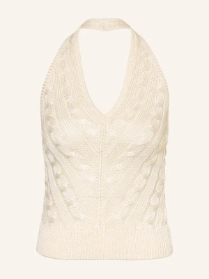 Ralph Lauren Collection Jedwabna Bluzka Z Dzianiny weiss ECRU
