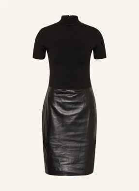 Ralph Lauren Collection Sukienka Skórzana Z Mieszanki Materiałów schwarz