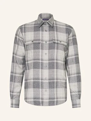 Ralph Lauren Purple Label Koszula Flanelowa Regular Fit Z Dodatkiem Jedwabiu grau