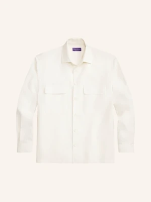 Ralph Lauren Purple Label Koszula Lniana Relaxed Fit weiss