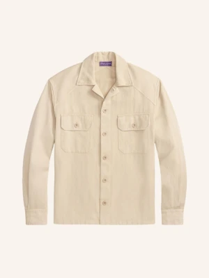 Ralph Lauren Purple Label Koszula Wierzchnia Z Lnu beige