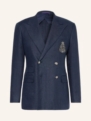 Ralph Lauren Purple Label Marynarka Z Lnu Kent O Kroju Slim Fit blau