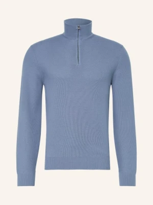 Ralph Lauren Purple Label Sweter Typu Troyer Z Piki blau