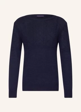Ralph Lauren Purple Label Sweter Z Dodatkiem Lnu blau
