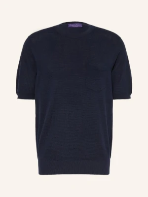 Ralph Lauren Purple Label Sweter Z Dzianiny Z Dodatkiem Jedwabiu blau