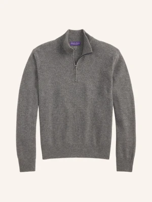 Ralph Lauren Purple Label Sweter Z Kaszmiru Typu Troyer grau CZIEMNOSZARY