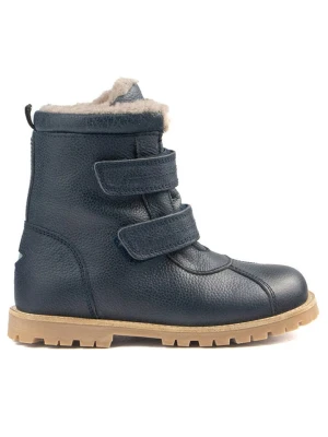 Rap Skórzane botki zimowe w kolorze granatowym rozmiar: 31